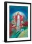 Jesus with His Arms Open Wide and the Planets All around Him-Christo Monti-Framed Giclee Print