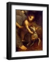 Jesus with Lamb, Detail from St Anne, the Virgin and Child with Lamb, 1508-1513-Leonardo da Vinci-Framed Giclee Print