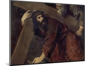 Jesus with the Crucifix-Titian (Tiziano Vecelli)-Mounted Premium Giclee Print