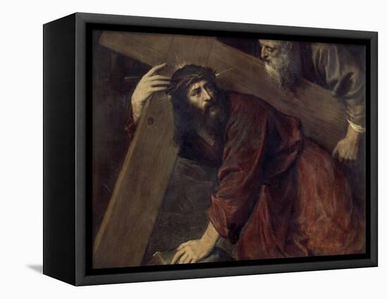 Jesus with the Crucifix-Titian (Tiziano Vecelli)-Framed Stretched Canvas