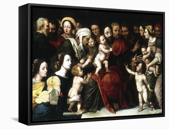 Jesus with the Little Children, C1559-1589-Vincent Sellaer-Framed Stretched Canvas