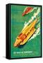 Jet-Boat of Tomorrow-James B. Settles-Framed Stretched Canvas