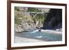 Jet boat on the Shotover River below the Edith Cavell Bridge, Queenstown, Queenstown-Lakes district-Ruth Tomlinson-Framed Photographic Print