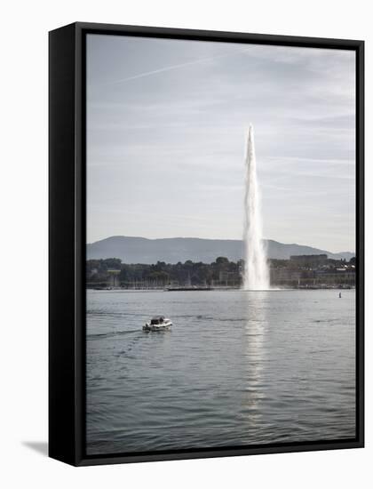 Jet D'Eau, Lake Geneva, Geneva, Switzerland, Europe-Matthew Frost-Framed Stretched Canvas