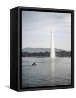 Jet D'Eau, Lake Geneva, Geneva, Switzerland, Europe-Matthew Frost-Framed Stretched Canvas