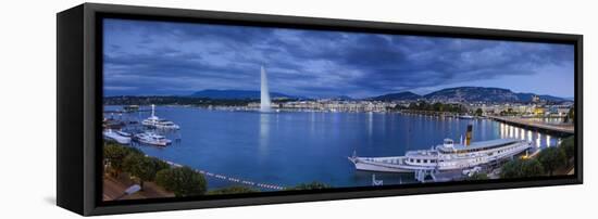 Jet D'Eau on Lake Geneva, Geneva, Switzerland-Jon Arnold-Framed Stretched Canvas