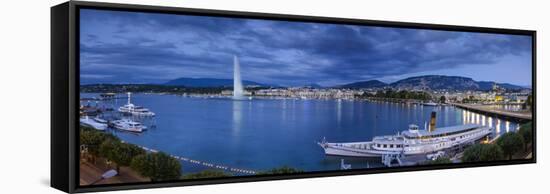 Jet D'Eau on Lake Geneva, Geneva, Switzerland-Jon Arnold-Framed Stretched Canvas