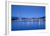 Jet D'Eau on Lake Geneva, Mont Blanc in the Distance, Geneva, Switzerland-Jon Arnold-Framed Photographic Print