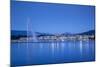 Jet D'Eau on Lake Geneva, Mont Blanc in the Distance, Geneva, Switzerland-Jon Arnold-Mounted Photographic Print