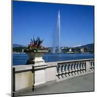 Jet D'Eau (Water Jet), Geneva, Lake Geneva (Lac Leman), Switzerland, Europe-Stuart Black-Mounted Photographic Print