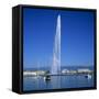 Jet D'Eau (Water Jet), Geneva, Lake Geneva (Lac Leman), Switzerland, Europe-Stuart Black-Framed Stretched Canvas