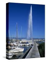 Jet D'Eau (Water Jet), Lake Geneva, Geneva, Switzerland, Europe-Stuart Black-Stretched Canvas