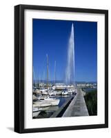 Jet D'Eau (Water Jet), Lake Geneva, Geneva, Switzerland, Europe-Stuart Black-Framed Photographic Print