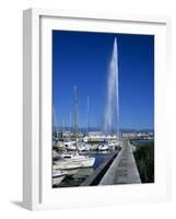 Jet D'Eau (Water Jet), Lake Geneva, Geneva, Switzerland, Europe-Stuart Black-Framed Photographic Print