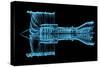 Jet Engine Turbine (3D Xray Blue Transparent)-sauliusl-Stretched Canvas