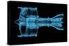 Jet Engine Turbine (3D Xray Blue Transparent)-sauliusl-Stretched Canvas