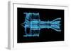 Jet Engine Turbine (3D Xray Blue Transparent)-sauliusl-Framed Art Print