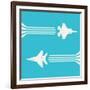 Jet Fighter Aircrafts Flying on Sky for Your Design-Lawkeeper-Framed Art Print