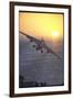 Jet Plane, A4D Skyhawk, Taking Off From USS Independence at Sunrise over Mediterranean Sea-John Dominis-Framed Photographic Print