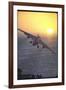 Jet Plane, A4D Skyhawk, Taking Off From USS Independence at Sunrise over Mediterranean Sea-John Dominis-Framed Photographic Print