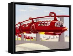 Jet-Propelled Monorail-null-Framed Stretched Canvas