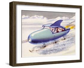 Jet-Propelled Snowmobile-null-Framed Art Print