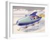 Jet-Propelled Snowmobile-null-Framed Art Print