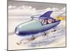 Jet-Propelled Snowmobile-null-Mounted Art Print