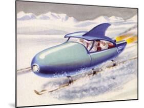Jet-Propelled Snowmobile-null-Mounted Art Print