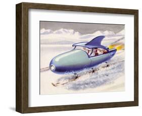 Jet-Propelled Snowmobile-null-Framed Art Print