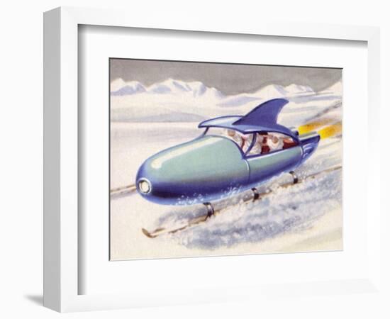 Jet-Propelled Snowmobile-null-Framed Art Print