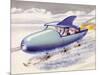 Jet-Propelled Snowmobile-null-Mounted Art Print