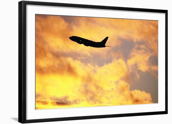 Jet Taking Off from Seatac International Airport-Paul Souders-Framed Premium Photographic Print