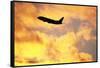 Jet Taking Off from Seatac International Airport-Paul Souders-Framed Stretched Canvas