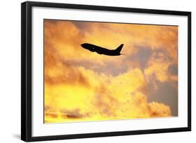 Jet Taking Off from Seatac International Airport-Paul Souders-Framed Photographic Print