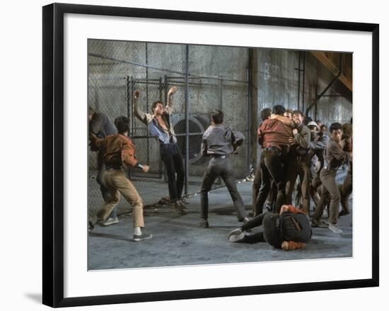 Jets and Sharks Fight, Scene from West Side Story-Gjon Mili-Framed Premium Photographic Print