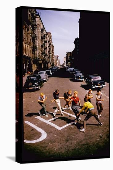 Jets' Dance on Busy Street in Scene from West Side Story-Gjon Mili-Stretched Canvas