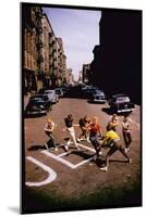 Jets' Dance on Busy Street in Scene from West Side Story-Gjon Mili-Mounted Photographic Print