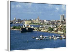 Jetties, Harbour and Skyline of the City of Cartagena in Colombia, South America-Ken Gillham-Framed Photographic Print