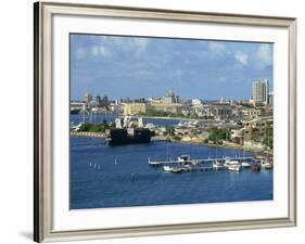 Jetties, Harbour and Skyline of the City of Cartagena in Colombia, South America-Ken Gillham-Framed Photographic Print