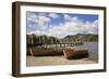 Jetty and Boats at Derwent Water January-null-Framed Photographic Print