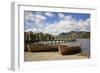 Jetty and Boats at Derwent Water January-null-Framed Photographic Print