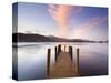Jetty and Derwentwater at Sunset, Near Keswick, Lake District National Park, Cumbria, England, Uk-Lee Frost-Stretched Canvas