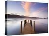 Jetty and Derwentwater at Sunset, Near Keswick, Lake District National Park, Cumbria, England, Uk-Lee Frost-Stretched Canvas