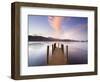 Jetty and Derwentwater at Sunset, Near Keswick, Lake District National Park, Cumbria, England, Uk-Lee Frost-Framed Photographic Print