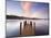 Jetty and Derwentwater at Sunset, Near Keswick, Lake District National Park, Cumbria, England, Uk-Lee Frost-Mounted Photographic Print