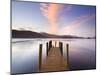 Jetty and Derwentwater at Sunset, Near Keswick, Lake District National Park, Cumbria, England, Uk-Lee Frost-Mounted Photographic Print
