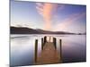 Jetty and Derwentwater at Sunset, Near Keswick, Lake District National Park, Cumbria, England, Uk-Lee Frost-Mounted Photographic Print