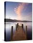 Jetty and Derwentwater at Sunset, Near Keswick, Lake District National Park, Cumbria, England, Uk-Lee Frost-Stretched Canvas