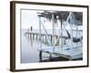 Jetty and Hammocks, Caye Caulker, Belize-Russell Young-Framed Photographic Print